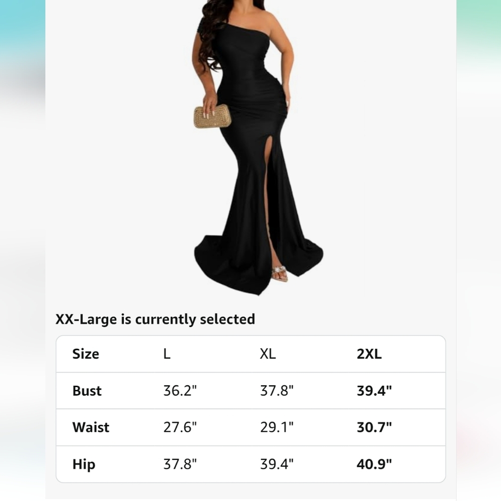 Elegant Black Off-Shoulder Evening Gown With High Split - Picture 6 of 7